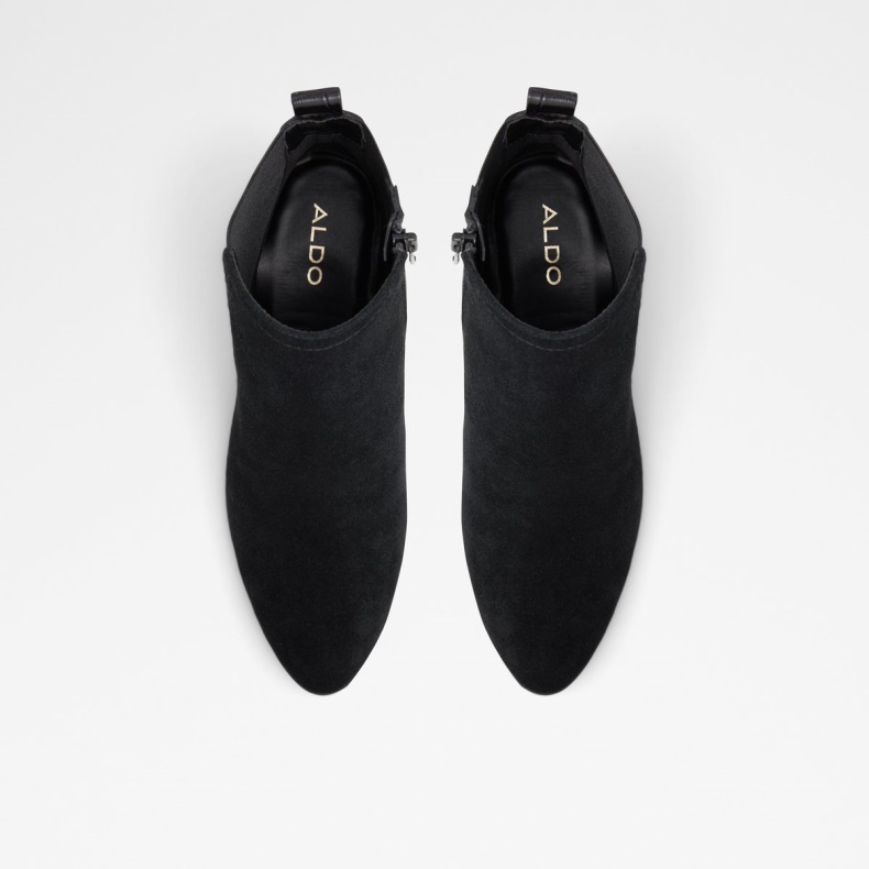 Ny Ankomst Savun Chelsea Boot Blokhæl Mode Sort Læder Blandet Materiale Aldo