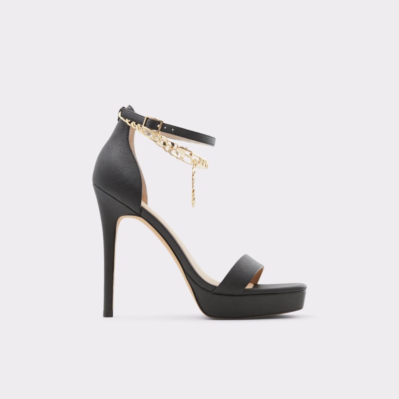 Scarlettchain Sandal Stilethæl Sort Aldo Mode