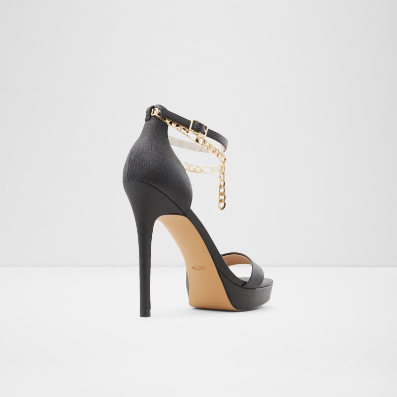 Scarlettchain Sandal Stilethæl Sort Aldo Mode