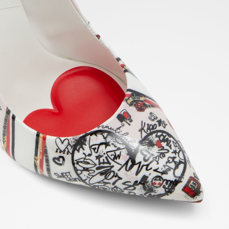 Aldo Stessy Højhælede Sko Stilethæl Sort Syntetisk Print Mode