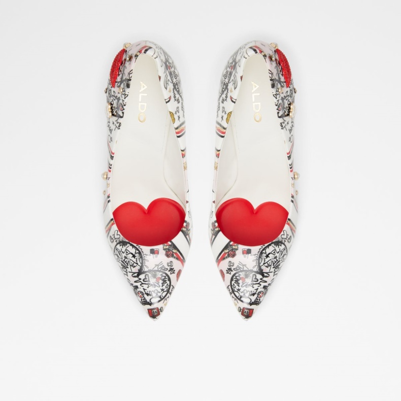 Aldo Stessy Højhælede Sko Stilethæl Sort Syntetisk Print Mode