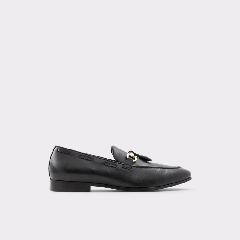 Aldo Fashion Stokhid Loafer Sort Læder Glat