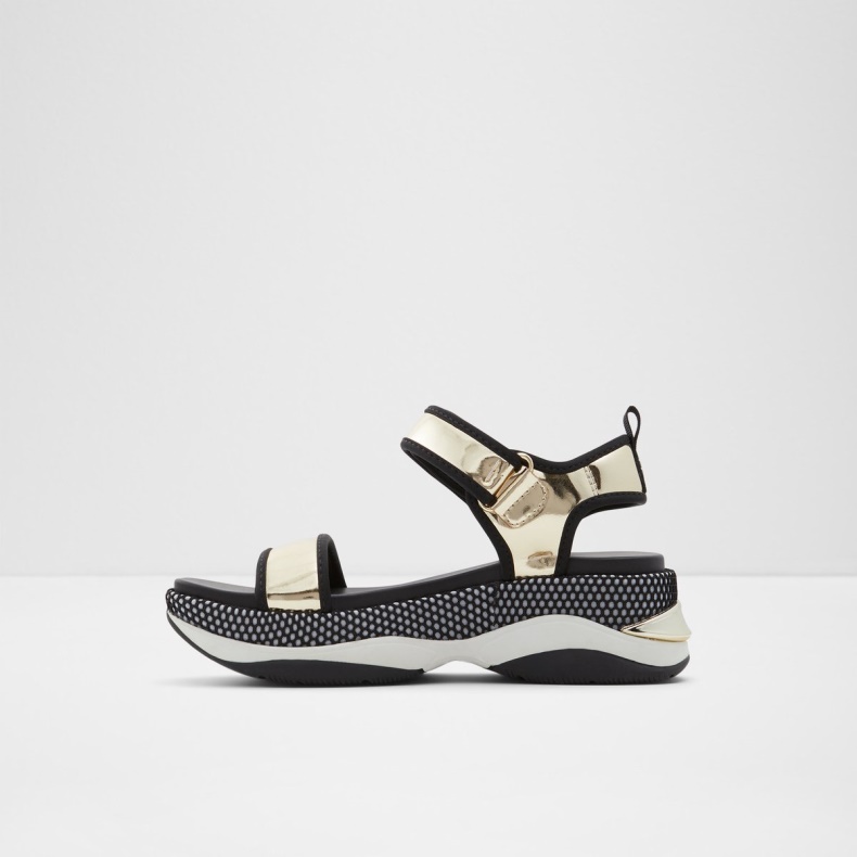 Mode Aldo Sort-guld Multi Talenagyn Kile Sandal