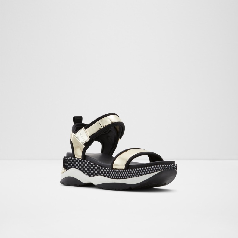 Mode Aldo Sort-guld Multi Talenagyn Kile Sandal