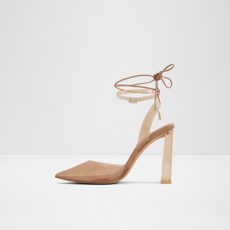 Aldo Fashion Tilah Strappy Hæled Sko Blokhæl Medium Beige