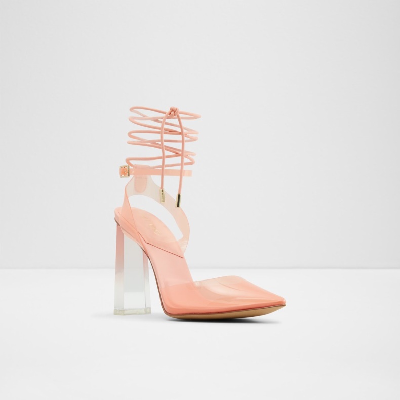 Aldo Lys Orange Mode Tilah Strappy Hæled Sko Blokhæl