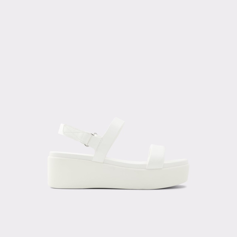 Aldo Hvid Mode Tisdal Strappy Kile Sandal Kilehæl