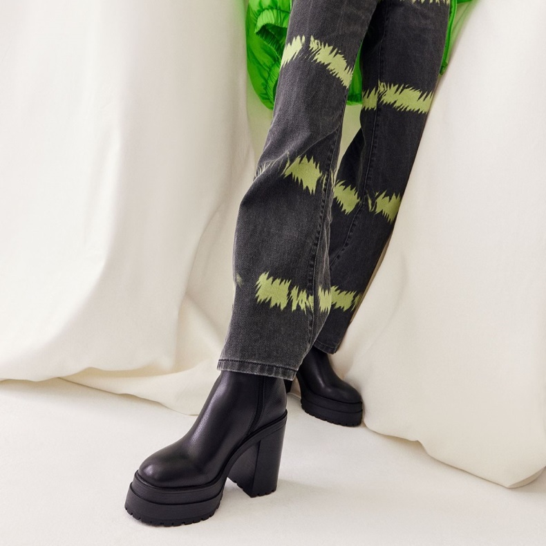 Sort Ny Ankomst Opadvendt Platform Ankel Støvle Lug Sål Aldo Mode