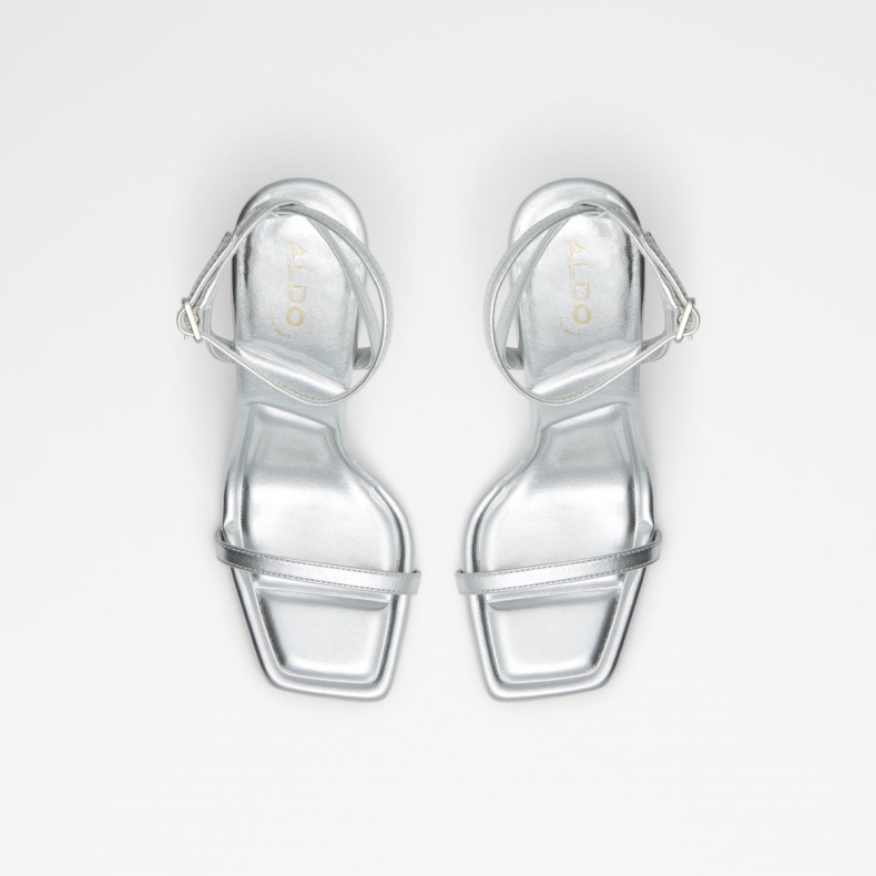 Ny Ankomst Vivanti Ankelrem Med Hæl Sandal Aldo Fashion Sølv