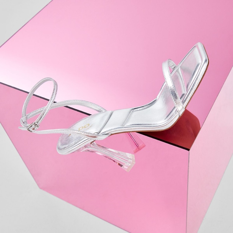 Ny Ankomst Vivanti Ankelrem Med Hæl Sandal Aldo Fashion Sølv