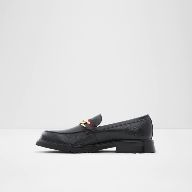 Aldo Fashion Sorte Væver Loafers Glider På