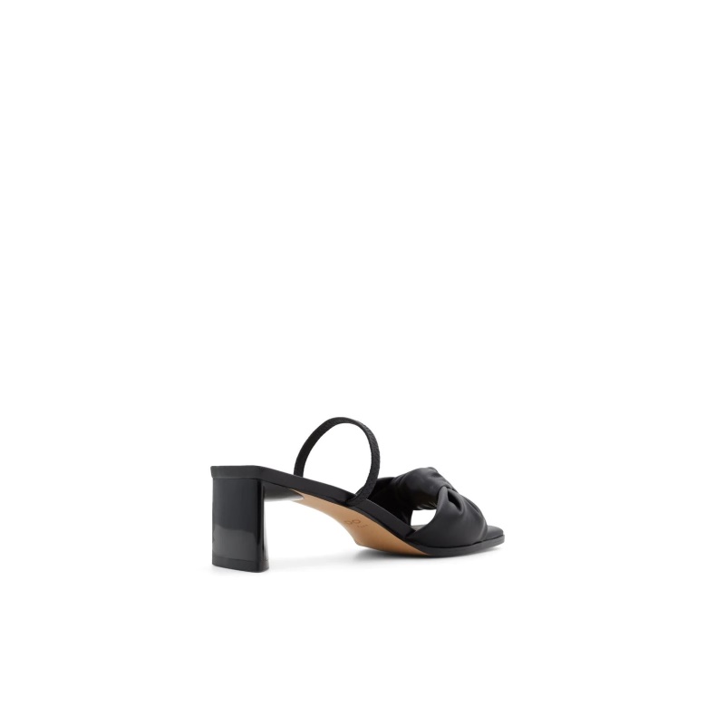 Mode Sorte Wigoeth-hælede Sandaler Slip Ons Aldo
