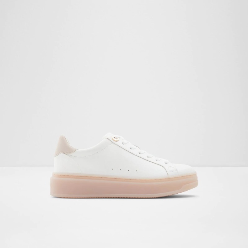 Hvide Mode Aldo Blushcloud Lave Sneakers Med Snøre