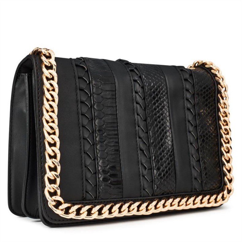 Aldo Vævet Greenwald Crossbody Taske Aldo Fashion Jet Black
