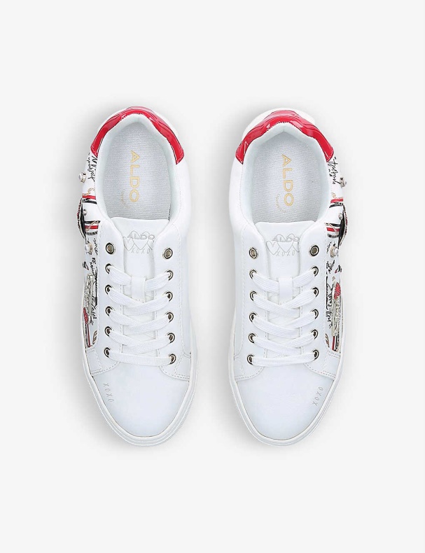 Aldo Fashion Meday Juvel-beklædte Sneakers I Imiteret Læder Hvid/kam