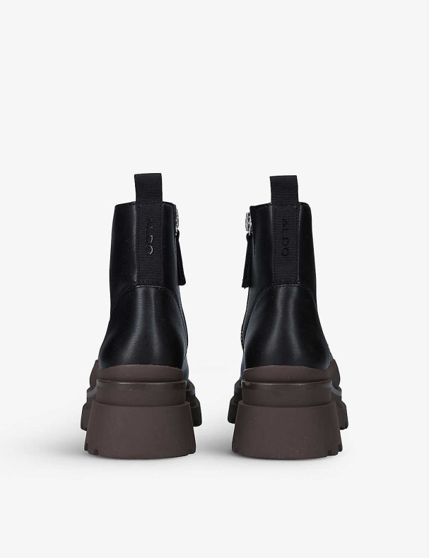 Sorte March Ankelstøvler I Imiteret Læder Fashion Aldo