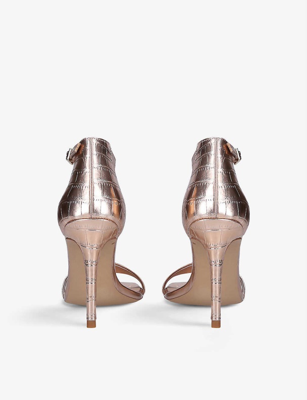 Mode Aldo Afendaven Metallisk Krokodilleprægede Sandaler I Imiteret Læder Bronze