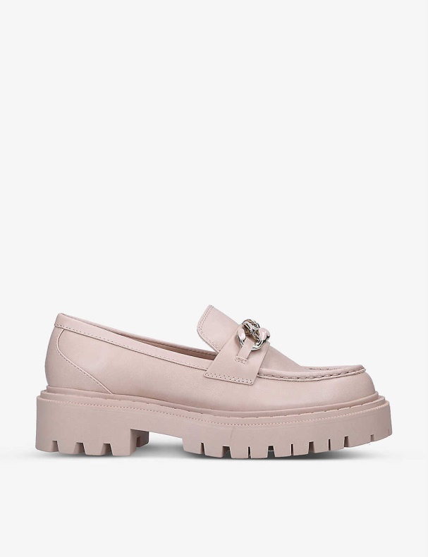 Modebeige Aldo Brixton Kæde-detalje Chunky-sål Loafers I Imiteret Læder