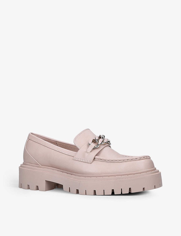Modebeige Aldo Brixton Kæde-detalje Chunky-sål Loafers I Imiteret Læder