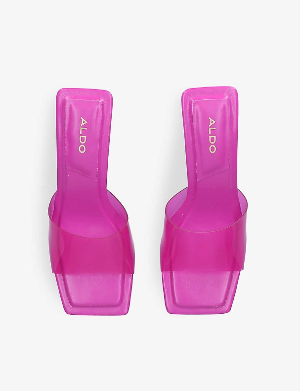 Mode Pink Cassilia Killingehæl Firkantetå Vinyl Og Imiteret Læder Muldyr Aldo