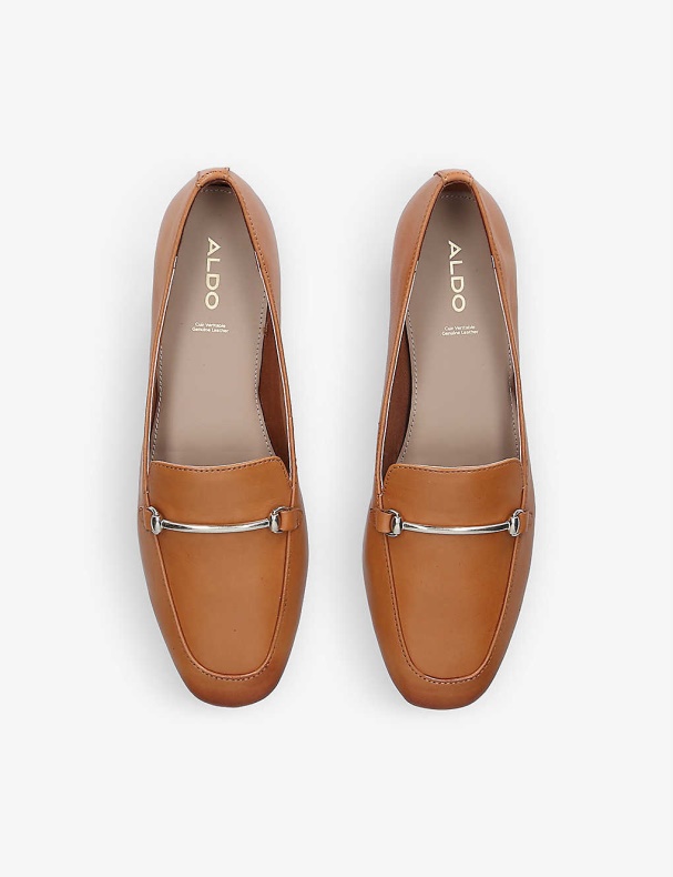 Harriot Firkantede Læder Loafers Tan Aldo Mode