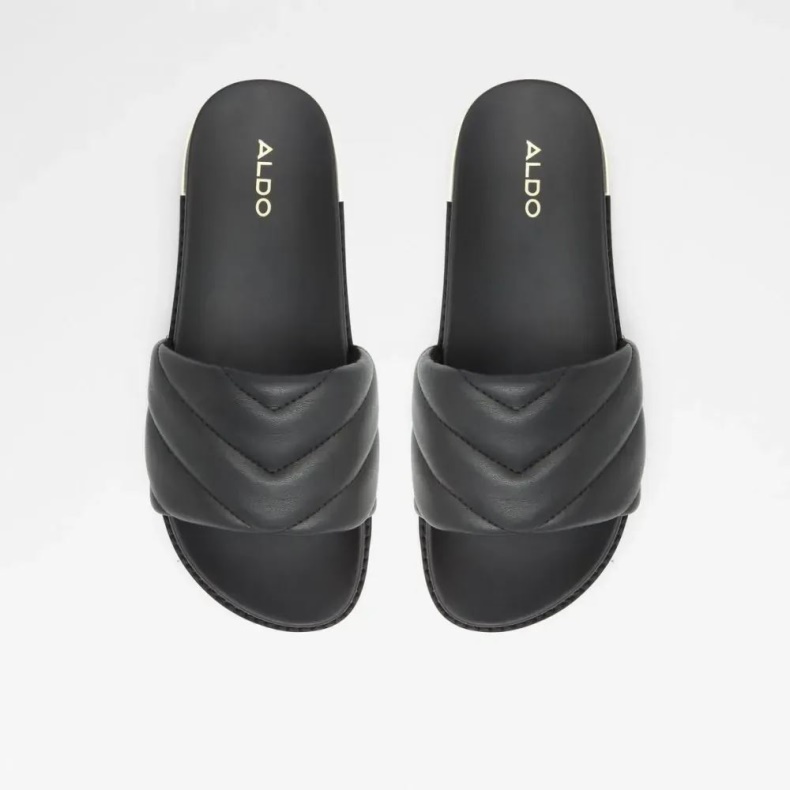 Sort Acaswen Kvinders Rund Tå Slide Sandal Aldo Mode