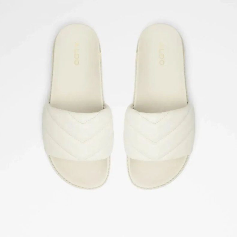 Mode Aldo Hvid Acaswen Flad Casual Slidesandaler Til Kvinder