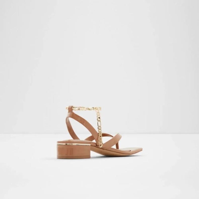 Mørk-beige Aldo Mode Agralella Sandal Til Kvinder Med Flad Ankelrem