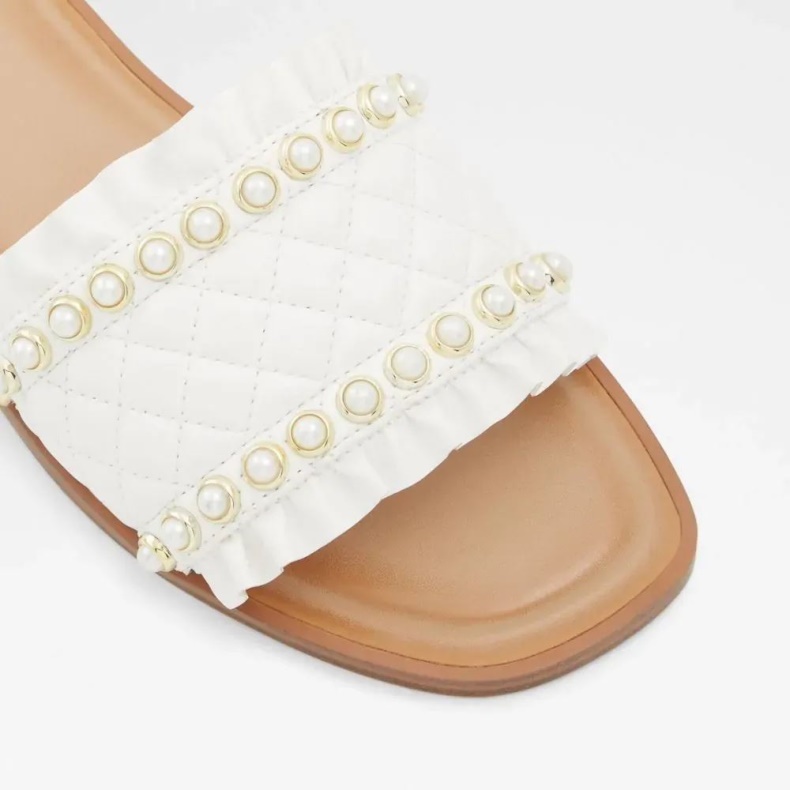 Aldo Fashion Hvid Arilith Flad Sandal Til Kvinder