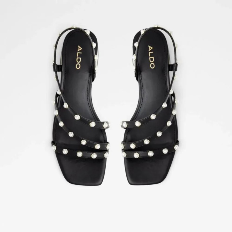 Aldo Sort Mode Asayweth Flad Sandal Med Slynge Tilbage Til Kvinder