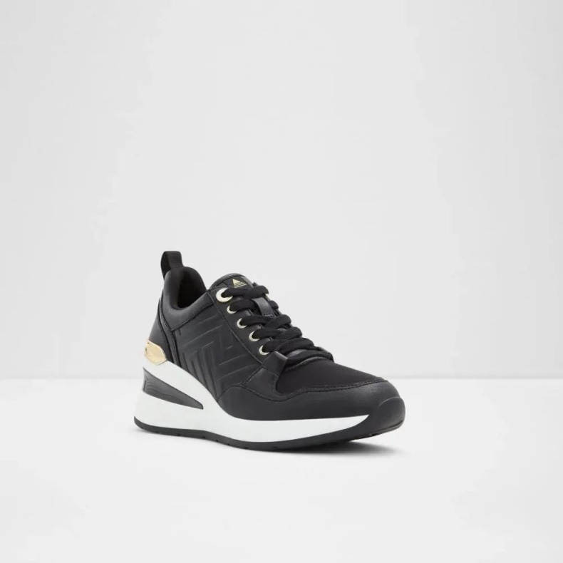Sort Asilahan Kvinders Wedge Sneaker Fashion Aldo