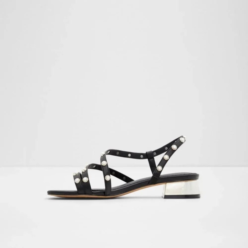 Fashion Aldo Sort Asayweth Sandal Med Slynge-back Til Kvinder