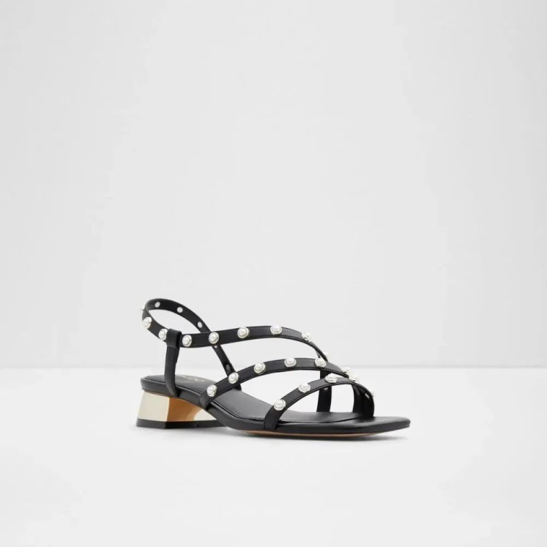 Fashion Aldo Sort Asayweth Sandal Med Slynge-back Til Kvinder