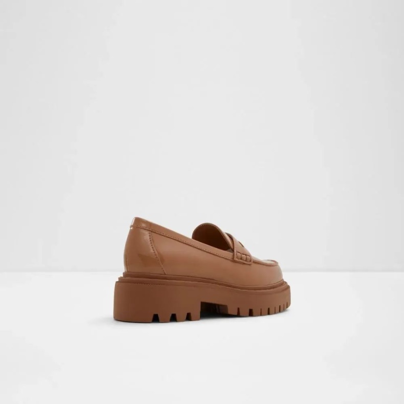 Aldo Fashion Bigstrut Kvinders Lug Sål Penny Loafer Mørk-beige