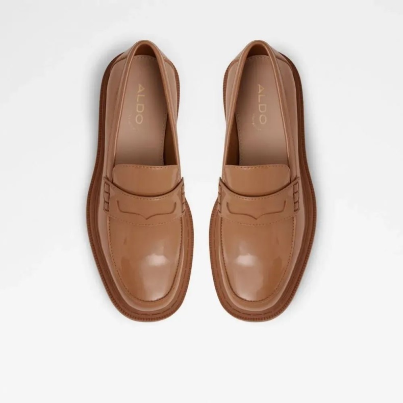 Aldo Fashion Bigstrut Kvinders Lug Sål Penny Loafer Mørk-beige