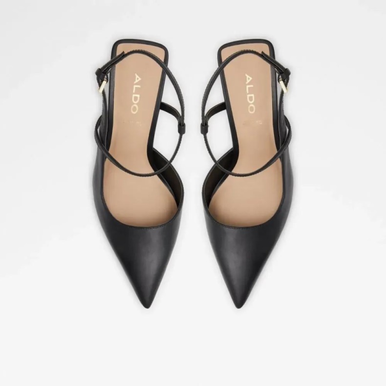 Mode Sort Aldo Brunette Sko Med Stropper Og Hæle