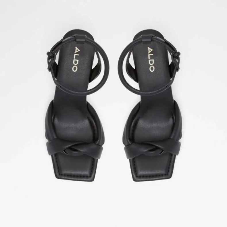 Aldo Fashion Sort Boble Todelt Sandal Med Hæle Til Kvinder