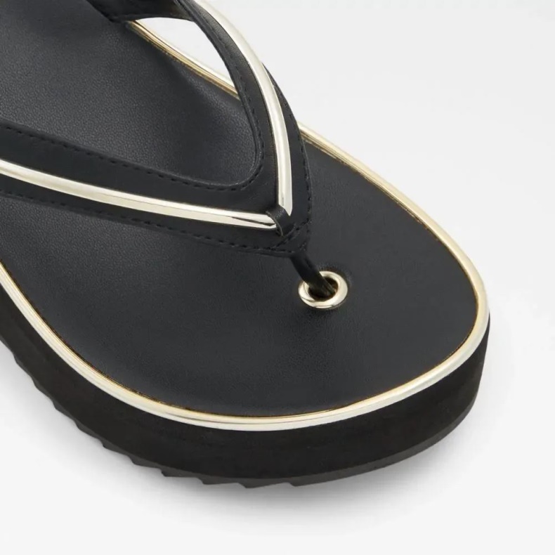 Aldo Fashion Calidan Kvinders G-streng Beach Wedge Sandal Sort