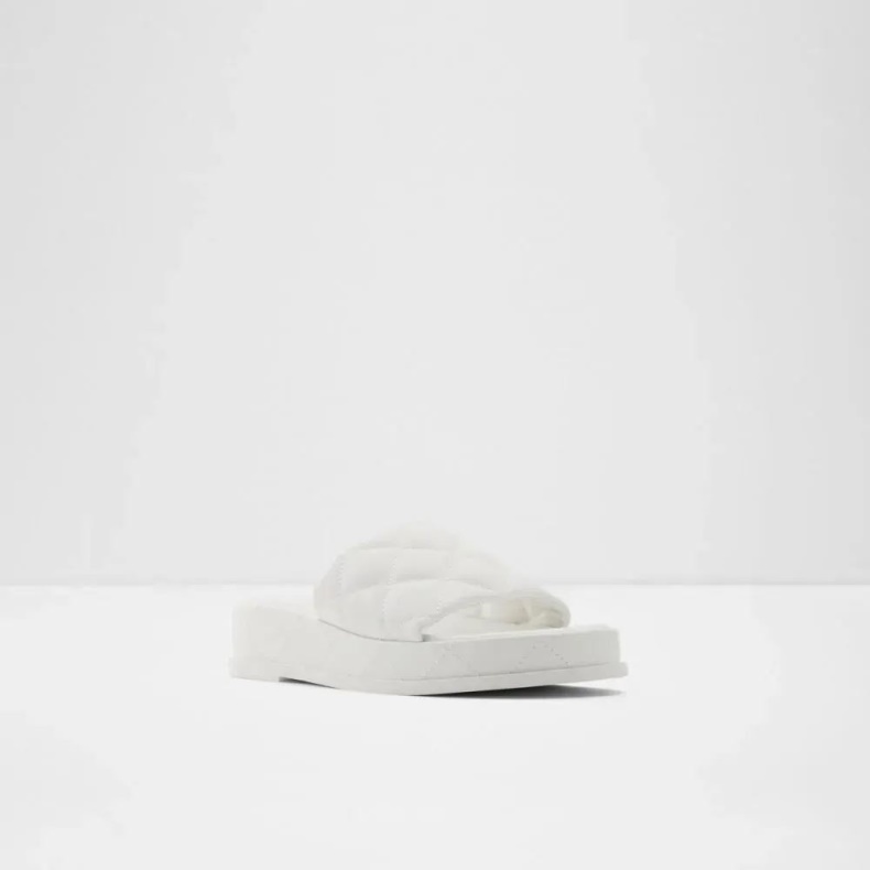 Mode Aldo Hvid Carreaux Fladformede Sandaler Til Kvinder