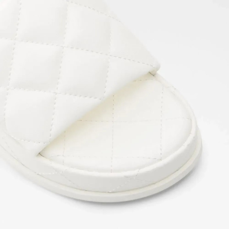 Mode Aldo Hvid Carreaux Fladformede Sandaler Til Kvinder