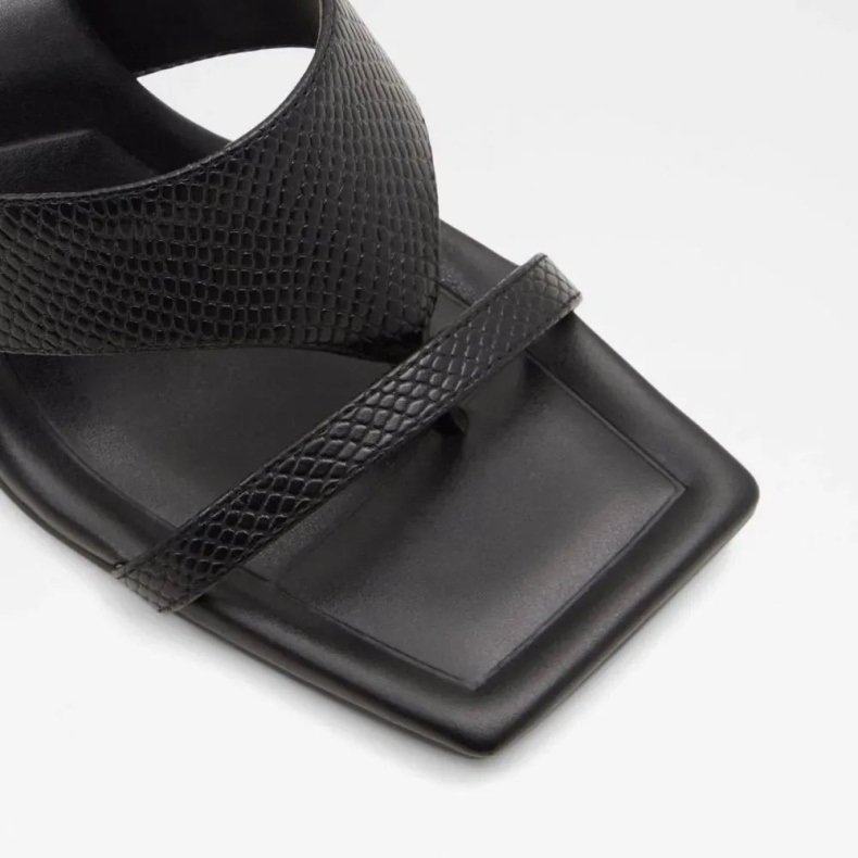 Aldo Fashion Sort Coasa Sandal Med Mellemblok Hæl Til Kvinder