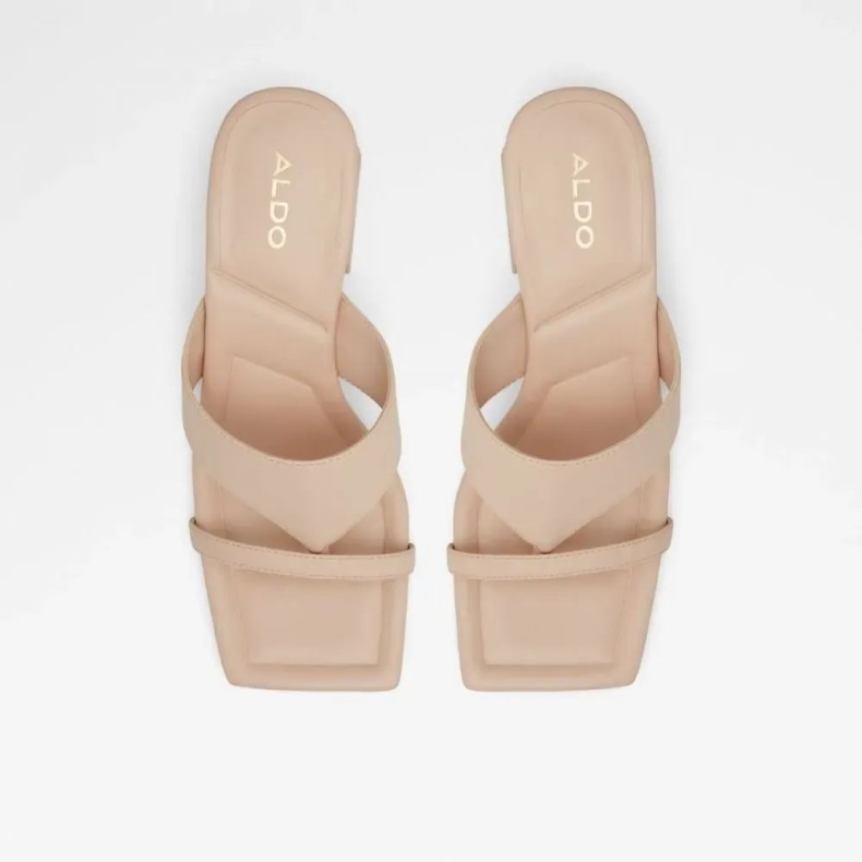 Mode Lys Pink Aldo Coasa Kvinders Sandal Med Firkantet Tåblok