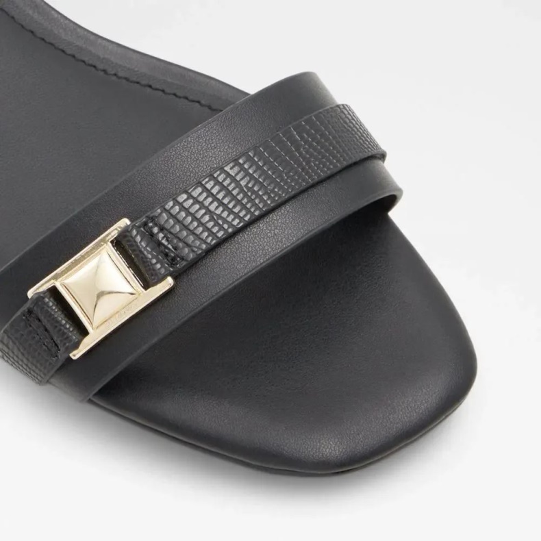 Aldo Sort Fashion Crescenta Todelt Sandal Med Flad Hæl Til Kvinder