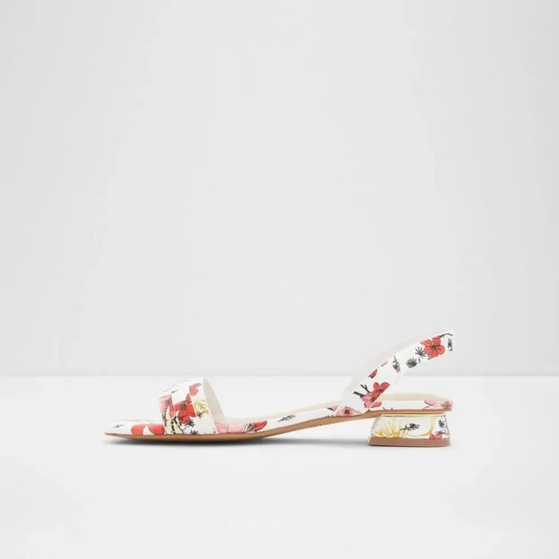 Fashion Hvid Multi Crescenta Slip-on Hæl Sandal Til Kvinder Aldo