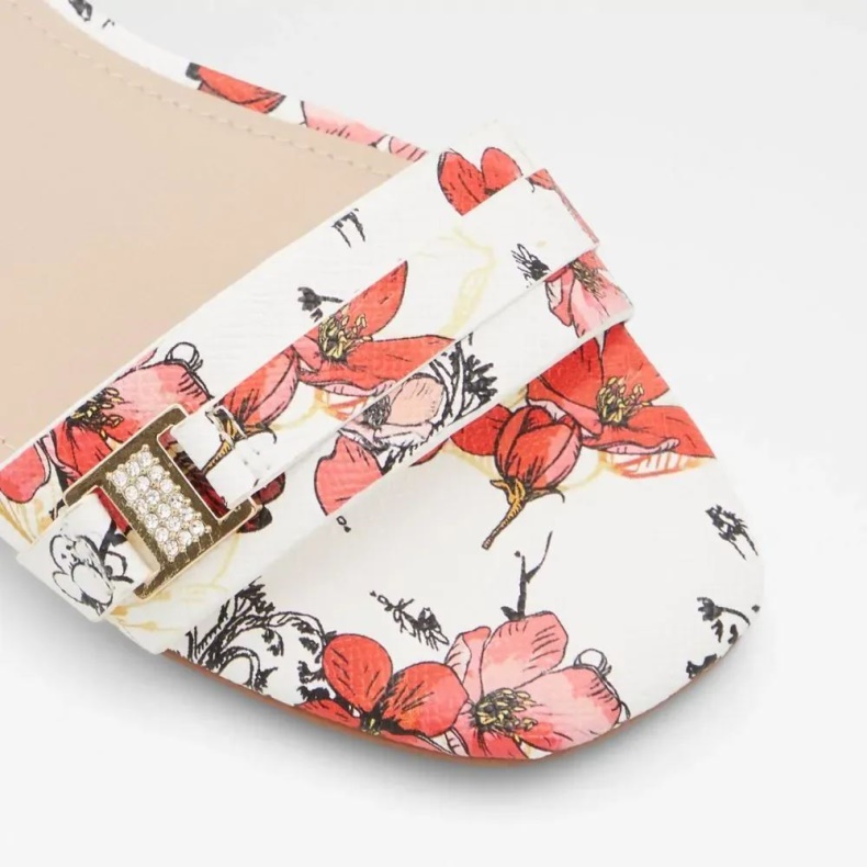 Fashion Hvid Multi Crescenta Slip-on Hæl Sandal Til Kvinder Aldo