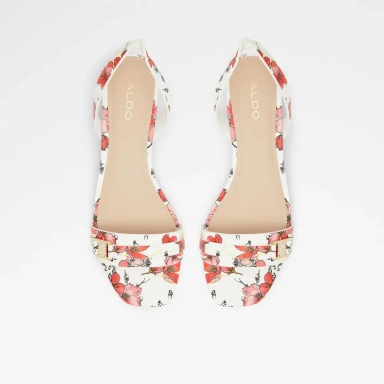 Fashion Hvid Multi Crescenta Slip-on Hæl Sandal Til Kvinder Aldo