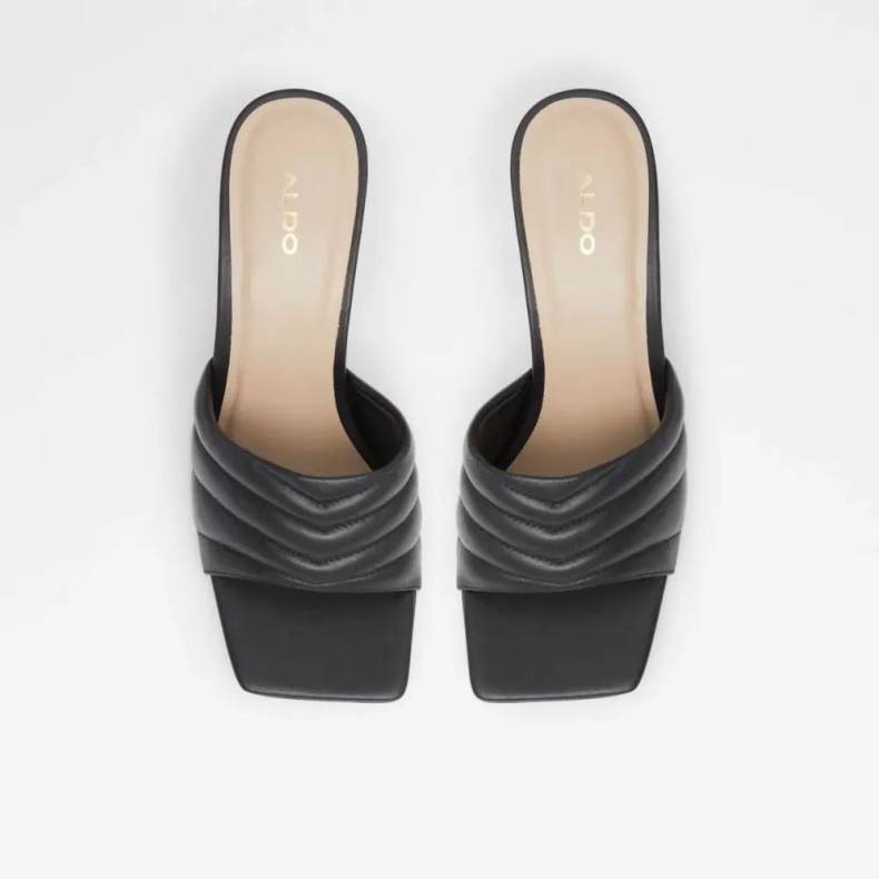 Fashion Aldo Sort Daniellita Slip-on Sandal Med Hæl Til Kvinder