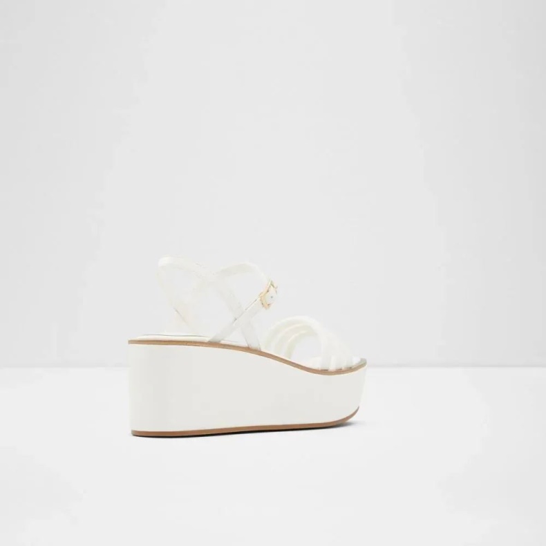 Mode Hvid Enamessi Kvinders Strappy Wedge Sandal Aldo