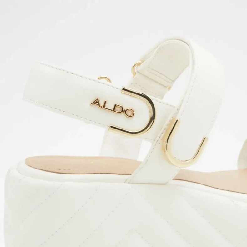 Aldo Fashion Hvid Eroellan Flatfowedge Sandal Til Kvinder