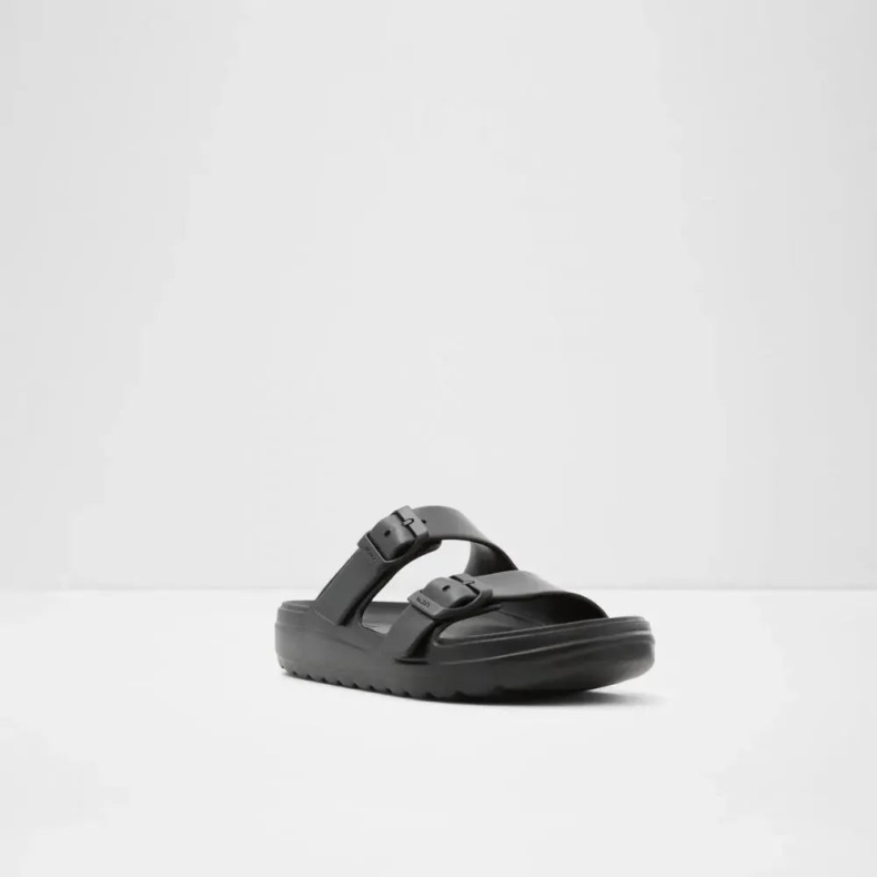 Eteiven Kvinders Flad Casual Slide Sandal Fashion Sort Aldo